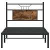 vidaXL Bed Frame Smoked oak Engineered wood and steel Twin Bed Frame