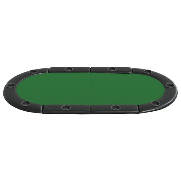 vidaXL Poker Tabletop Green Engineered wood, felt, faux leather Large