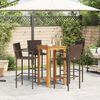 vidaXL Garden Bar Set Brown Solid acacia wood Compact Footrest