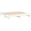 vidaXL Day Bed White Solid pine wood Full Expandable Day Bed