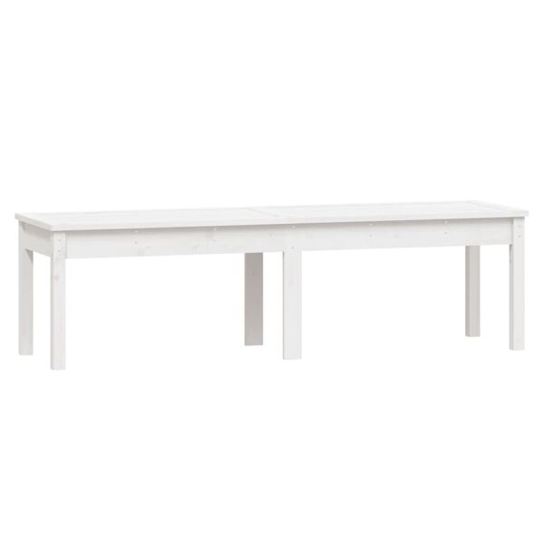 vidaXL 2-Seater Patio Bench White 62.8x17.3x17.7" Solid Wood Pine