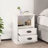 vidaXL Bedside Cabinet Set of 2 High gloss white Engineered wood