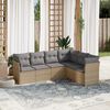 vidaXL Garden Sofa Set Beige PE rattan Large Modular Garden Sofa Set