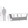 vidaXL Patio Sofa with Cushions Light Grey Poly Rattan