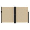 vidaXL Retractable Side Awning Beige 100% polyester with PU coating
