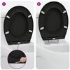 vidaXL Toilet Seat Black 17.64 x 14.69 x 1.65 in Duroplast