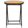 vidaXL Tea Table Black Solid Acacia wood 23.6 in Diameter Foldable