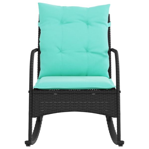 vidaXL Patio Rocking Chair Black, Turquoise