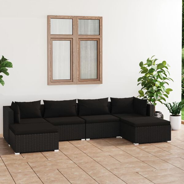 vidaXL Garden Lounge Set Black