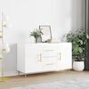 vidaXL Sideboard High gloss white Engineered wood, metal Medium