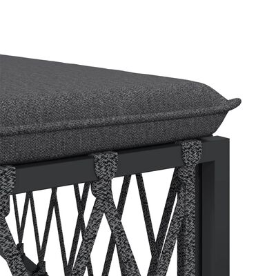 vidaXL Patio Footstool with Cushion Anthracite Woven Fabric