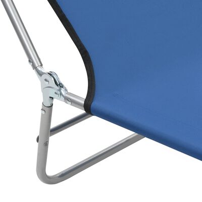 vidaXL Folding Sun Loungers 2 pcs Steel and Fabric Blue
