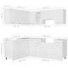 vidaXL Kitchen Cabinet Set White Engineered wood, Glass Large
