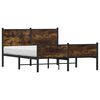 vidaXL Bed Frame Smoked Oak Steel, Engineered Wood 55.1 x 78.7 in