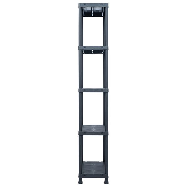 vidaXL Storage Shelf Rack Black 275.6 lb 23.6"x11.8"x70.9" Plastic