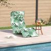 vidaXL Folding Sun lounger Leaf Pattern 175x54x8,5 cm Oxford Fabric
