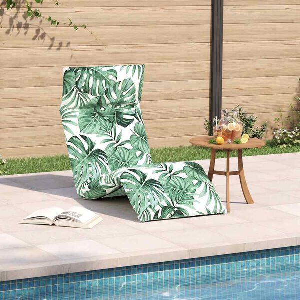 vidaXL Folding Sun lounger Leaf Pattern 175x54x8,5 cm Oxford Fabric