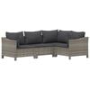 vidaXL Garden Lounge Set Grey PE Rattan Large Modular