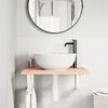 vidaXL Basin Shelf Wall Mounted Steel and Solid Wood Oak