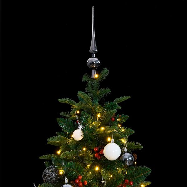 vidaXL Artificial Hinged Christmas Tree Green PVC, PE, Iron, Plastic