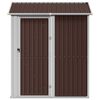 vidaXL Garden Shed Brown Galvanized Steel Large Garden Shed