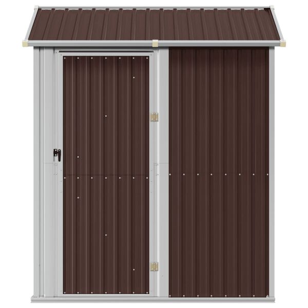 vidaXL Garden Shed Brown Galvanized Steel Large Garden Shed