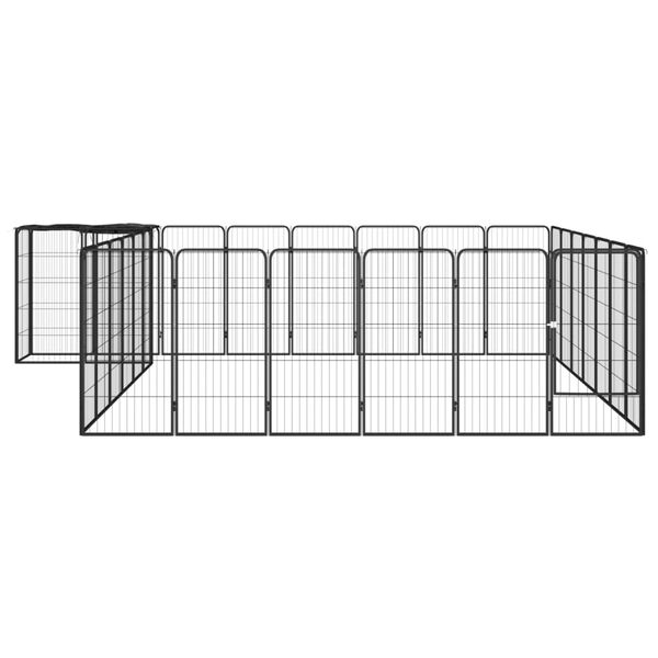 vidaXL Dog Playpen Black Powder-coated steel, Polyethylene Large