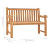 vidaXL Patio Bench with Cushion 47.2" Solid Teak Wood