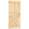 vidaXL Sliding Door with Hardware Set 35.4x82.7" Solid Wood Pine