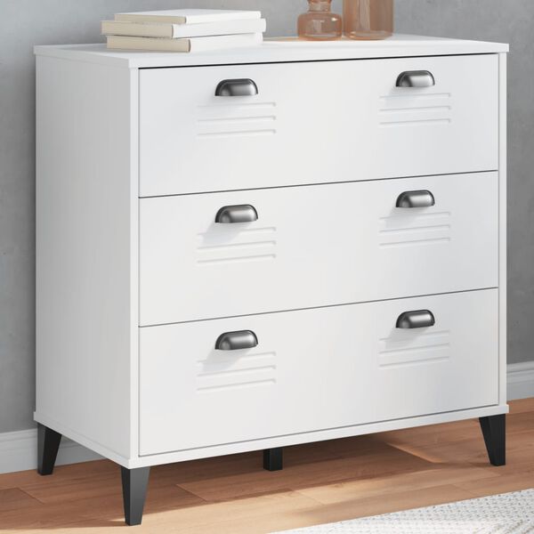 vidaXL Drawer Chest White Engineered wood, plastic 31.5 x 15.7 x 31.5 in