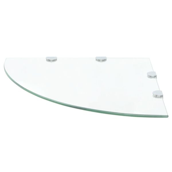 vidaXL Corner Shelf Set of 2 Clear Tempered safety glass 17.7 x 17.7 in