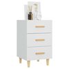 vidaXL Bedside Cabinet White Engineered wood Regular Bedside Cabinet