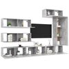 vidaXL TV Cabinet Set Set of 7 Concrete Grey Engineered wood
