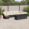 vidaXL Garden Sofa Set Black, Cream White