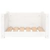 vidaXL Dog Bed White Solid pine wood 21.9 x 17.9 x 11.0 in