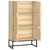 vidaXL Highboard Natural wood with black iron