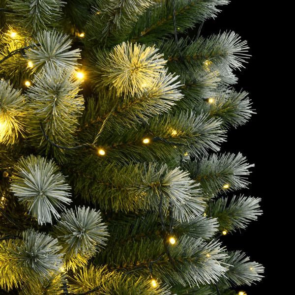 vidaXL Artificial Hinged Christmas Tree 150 LEDs & Flocked Snow 59.1"