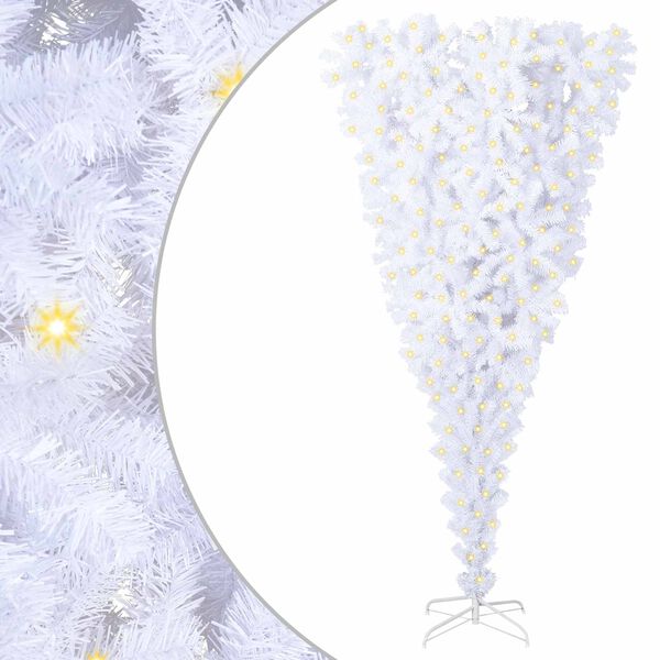 vidaXL Artificial Christmas Tree White 82.68 in PVC and Steel
