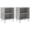 vidaXL Bedside Cabinet Set of 2 Concrete Grey Engineered Wood, Iron