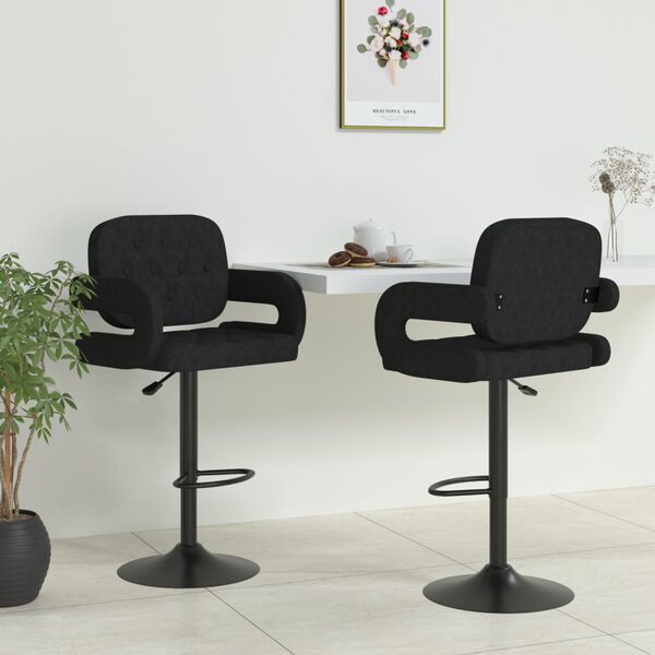 vidaXL Bar Stool Set of 2 Black