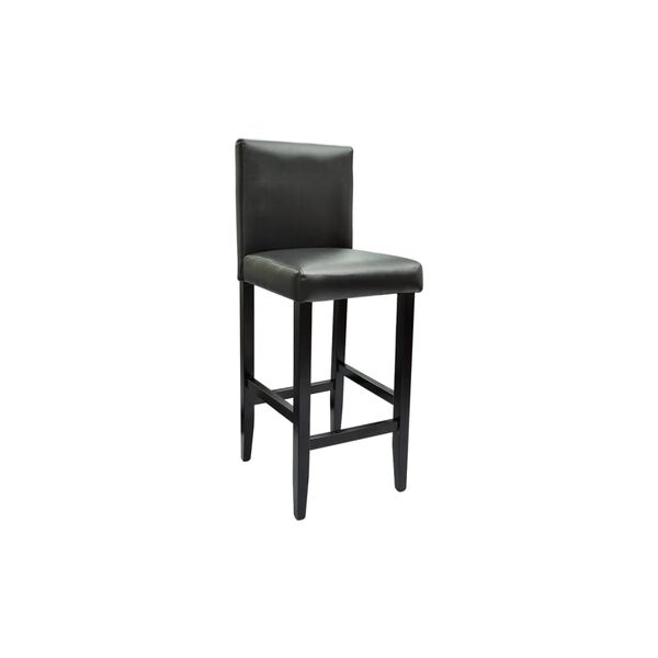 vidaXL Bar Stool Set of 2 Black Faux Leather Standard