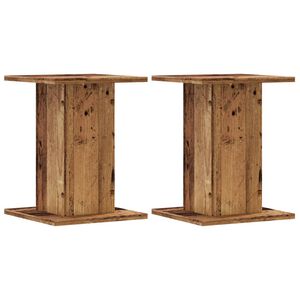 vidaXL Speaker Stands 2 pcs Old Wood 11.8x11.8x15.7" Engineered Wood