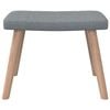 vidaXL Relaxing Chair With Stool Light Gray