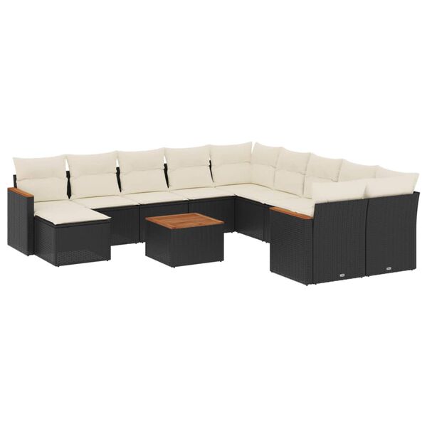 vidaXL Garden Sofa Set Black