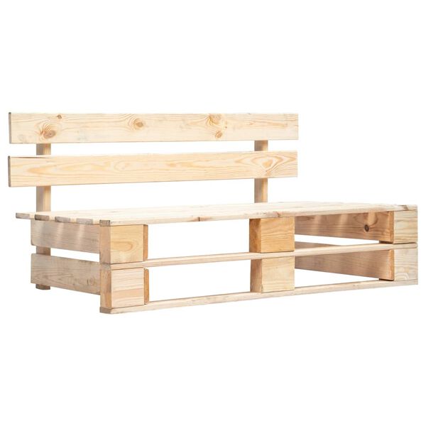 vidaXL Pallet Bench Natural wood color Impregnated pinewood Standard