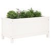 vidaXL Garden Planter White Solid pine wood Medium Decorative Inlays