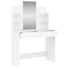 vidaXL Dressing Table White Engineered wood, Glass 37.8 x 15.4 x 56.0 in