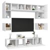 vidaXL 8 Piece TV Stand Set White Engineered Wood