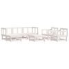 vidaXL Garden Lounge Set White Solid pine wood, Oxford fabric 7 Piece Set