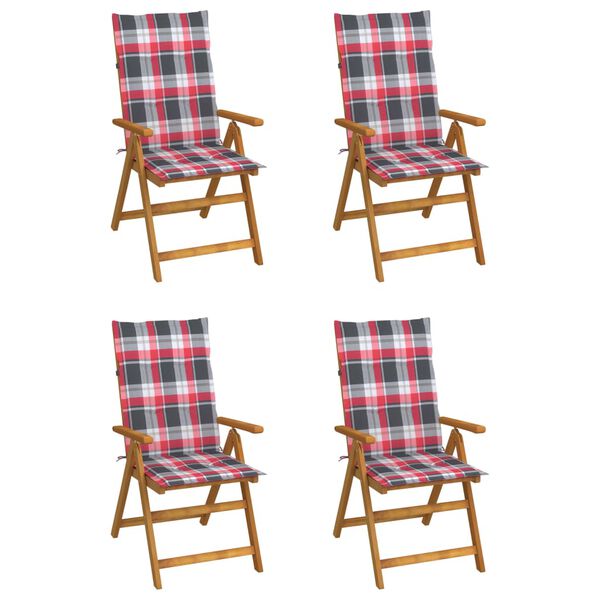 vidaXL Garden Chair Set of 4 Natural wood